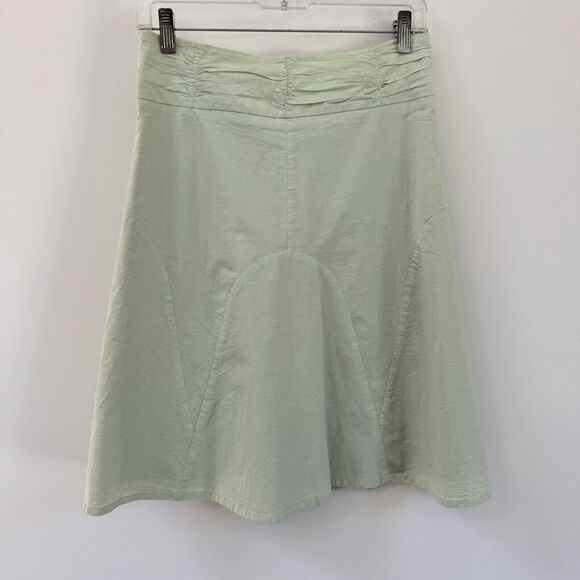 Odille Size 2 Light Green Cotton Blend Skirt Casual Comfort Zip Detail - Picture 1 of 10